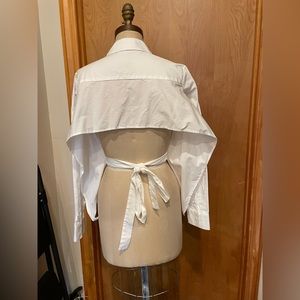 Backless button down shirt
